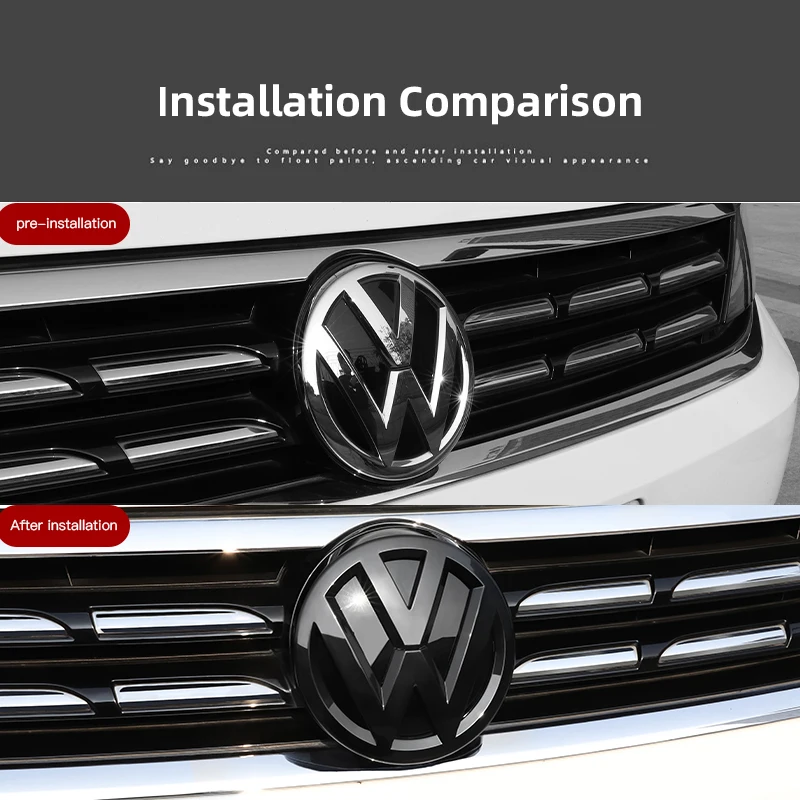 Car Front Radiator Grille Badge Cover Rear Trunk Lid Sticker For VW GTI Polo Golf Passat Tiguan Arteon Touareg Taigo Caddy Jetta