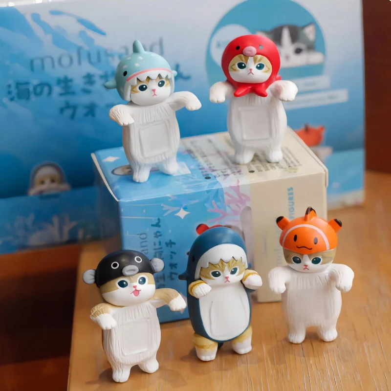 

New Mofusand Ocean Party Blind Box Cute Cat Mobile Party Decoration Desktop Ornament Surprise Gift For Anime Figure Lovers