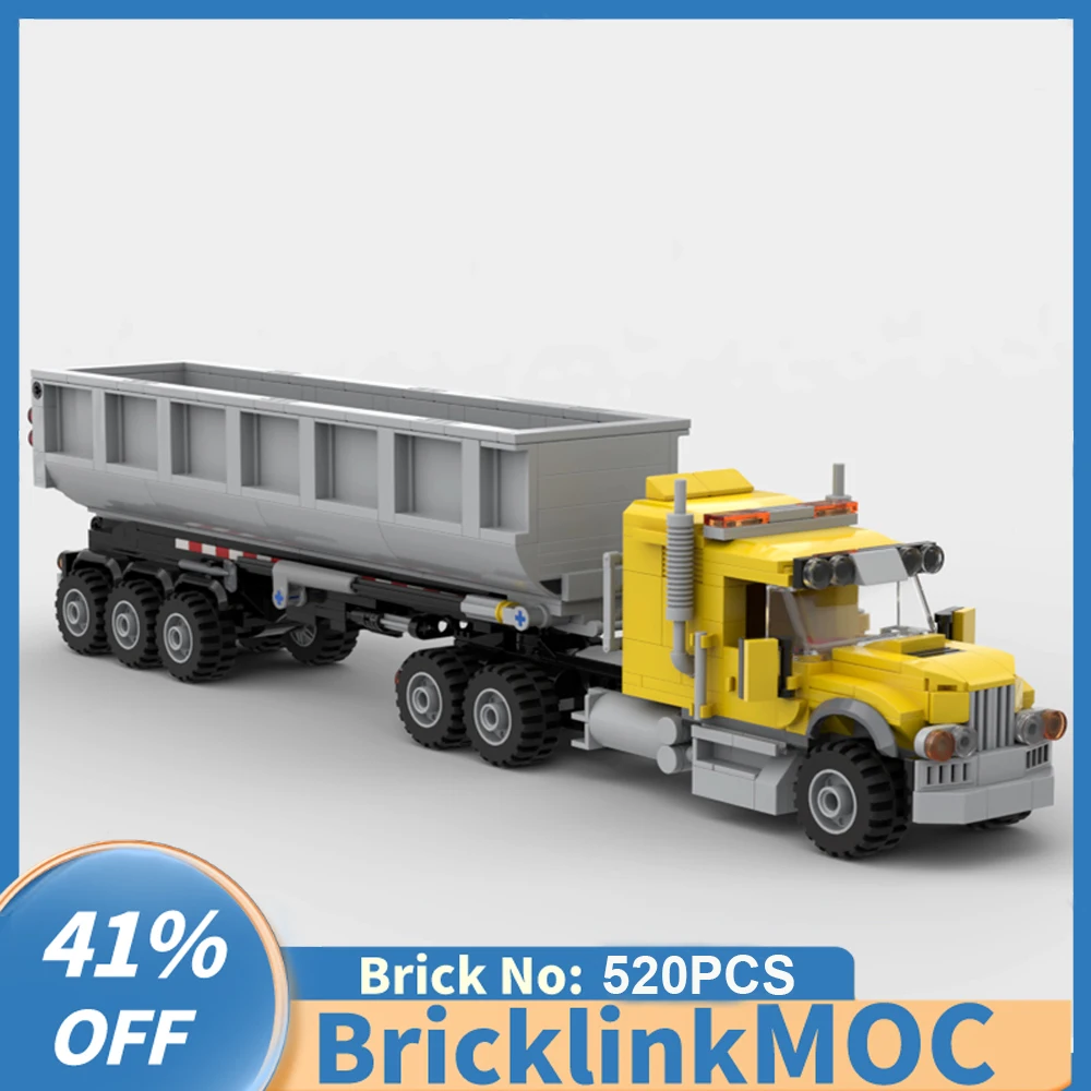 

NEW 520PCS MOC city Engineering Modular Truck & Dump Trailer model DIY creative ideas ChildrenToy birthdayGift technology Blocks