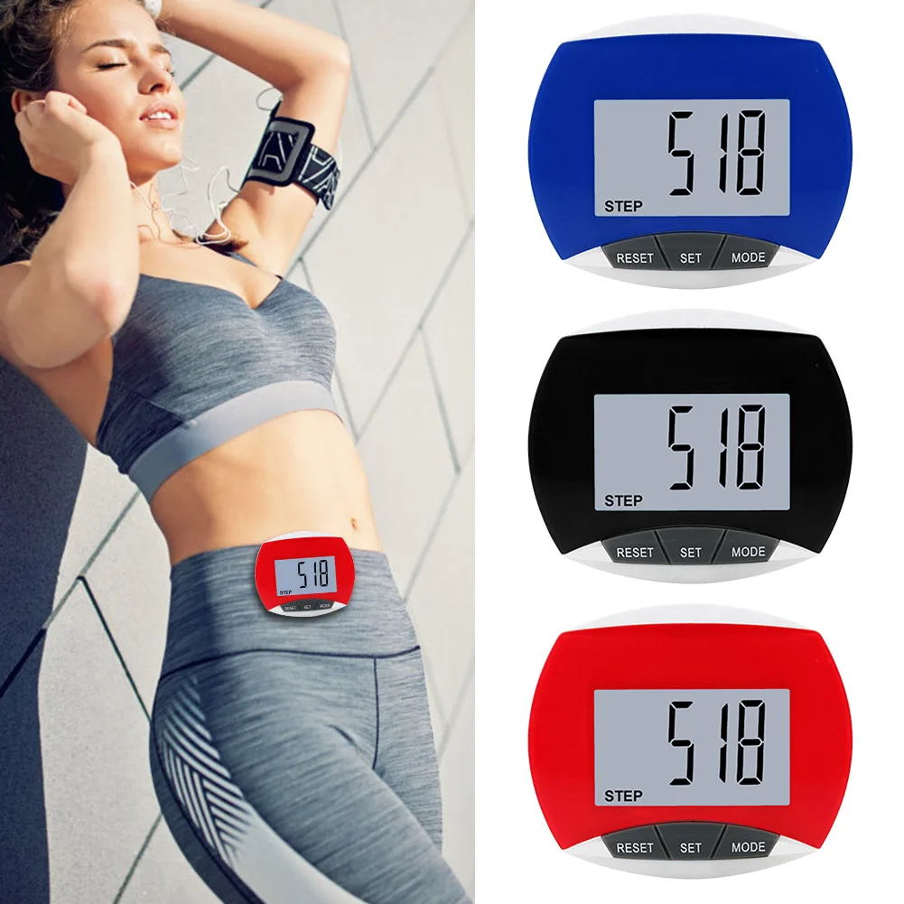 Walking Distance Step Pedometer Digital LCD Display Running Distance Monitor Multi-Function for Men Women Kids Adults Seniors