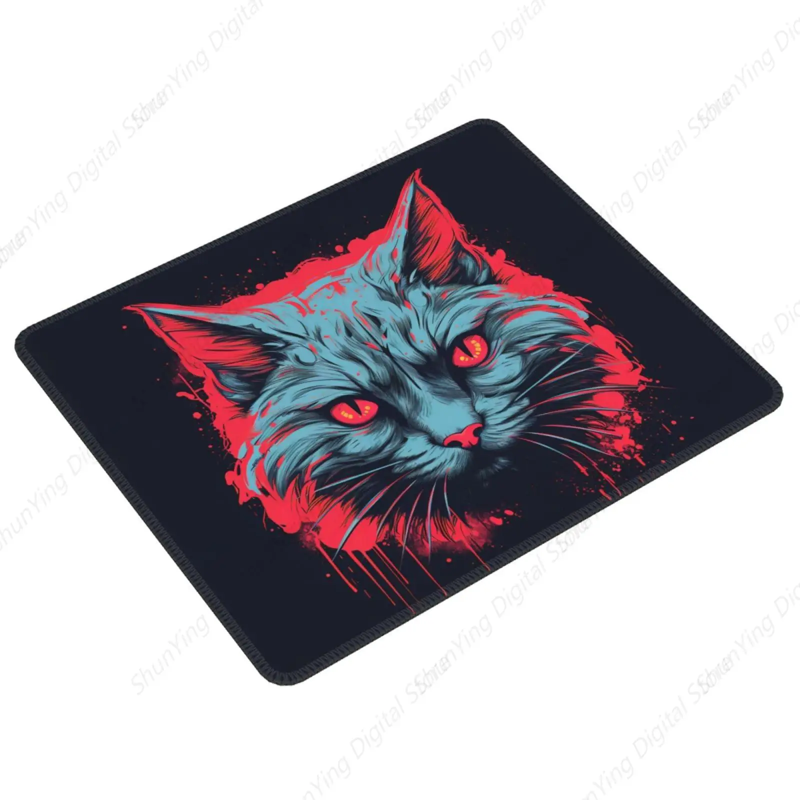 Cat Cool Punk Gift Mouse Pad Non Slip Rubber Gaming Mouse Pad Suitable For Office Mouse Pads On Computers And Laptops 18*22cm