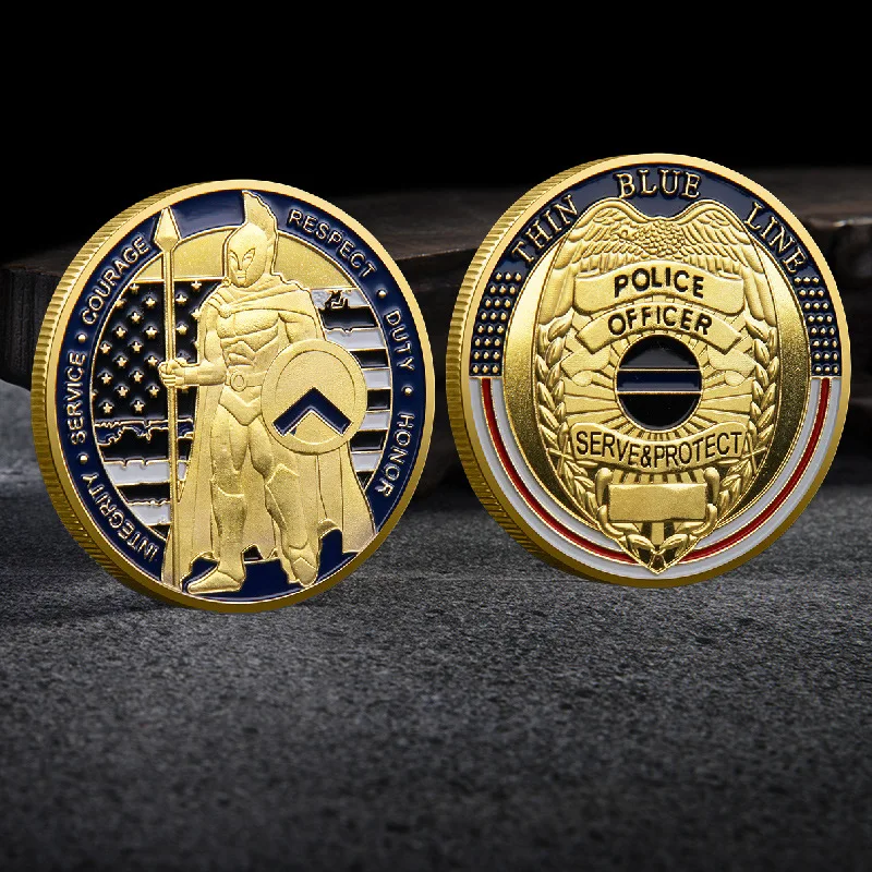 U.S. Police Commemorative Coin Navy and Army Medal Service Courage Respect Duty Honor Collectible Coins