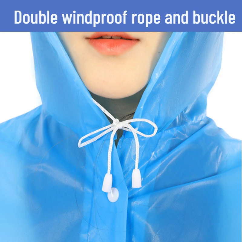 Colorful Disposable Adult Raincoat Windproof Waterproof Emergency Hooded Raincoat Fishing Travel Camping Portable Tool