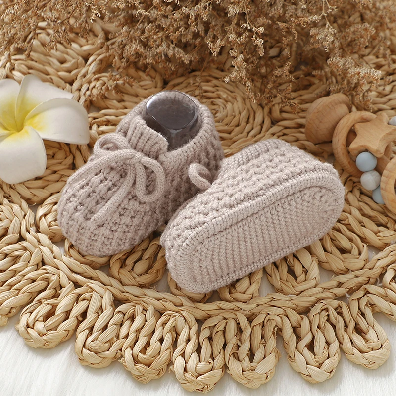 الوليد حذاء طفل محبوك الرضع بنين فتاة السرير الأحذية موضة الصلبة الضحلة طفل الأطفال الأحذية 0-18 متر الملابس والاكسسوارات #2