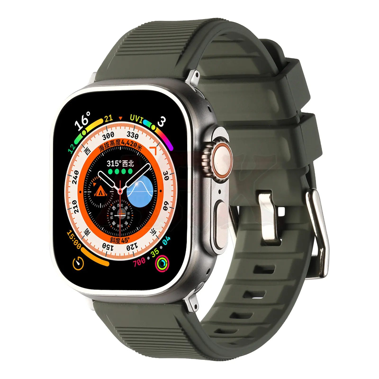 Silikonowy pasek do Apple Watch serii Ultra 7 8 SE 6 5 4 3 44mm 45mm 42mm bransoletka Apple Watch Ultra Band 49mm witalność pomarańczowy