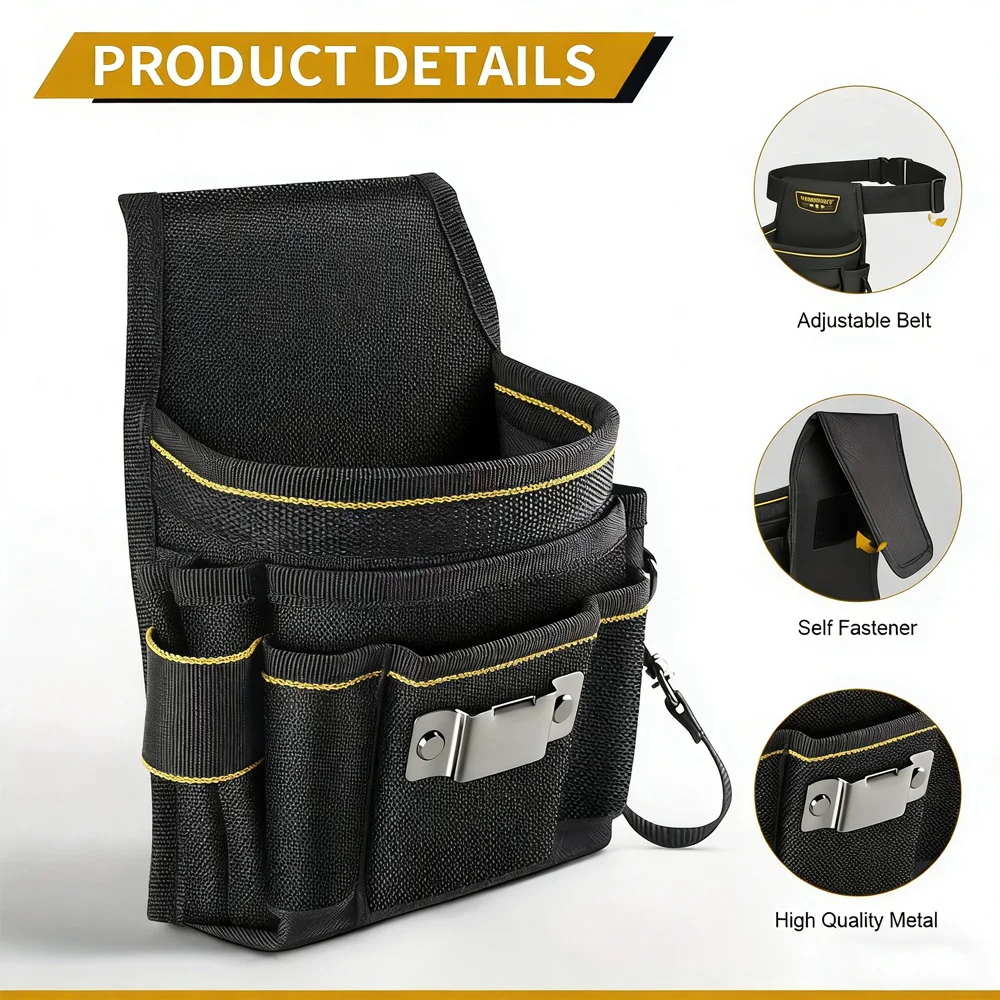 

Профессиональная сумка-пояс для инструментов электрика из водонепроницаемой ткани Оксфорд, набор с карманами, удобная сумка для инструментов с поясным ремнем