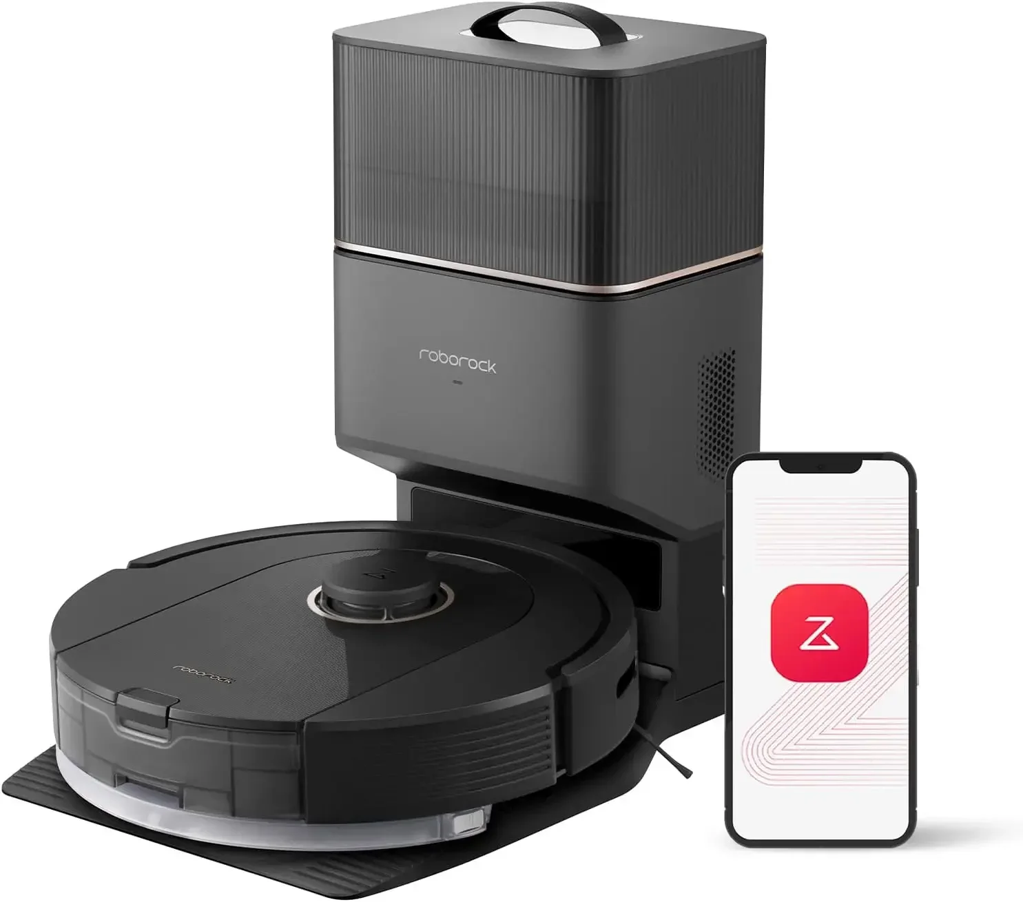 roborock Q5 Pro+ Robot Vacuum and Mop, Self-Emptying, 5500 Pa Max Suction, DuoRoller Brush, Hands-Free Cleaning