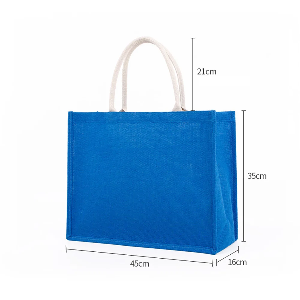 Blue Tote Bag Handbag Unisex Student Handbag Shopping Bag Shoulder Bag Portable Eco-friendly Bag Simple Large Capacity Bag