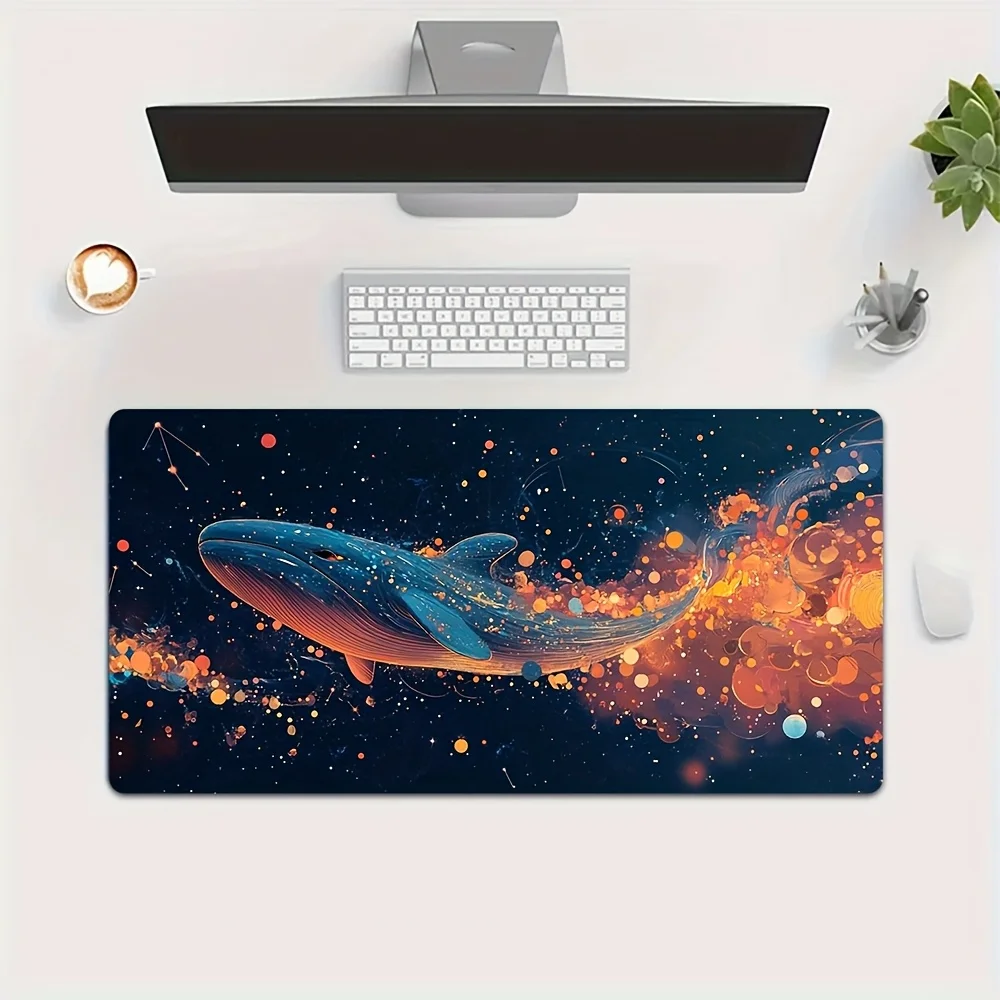 

The Whale Constellation mousepad features a cosmic design with an anti-slip rubber base that is washable for office and home use