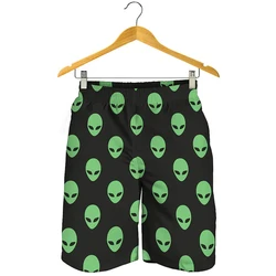 3D Print UFO Green Alien Y2k Beach Shorts Men Hawaiian Swimming Trunks Woman Comfortable Quick Dry Sportwear Kids Ice Shorts