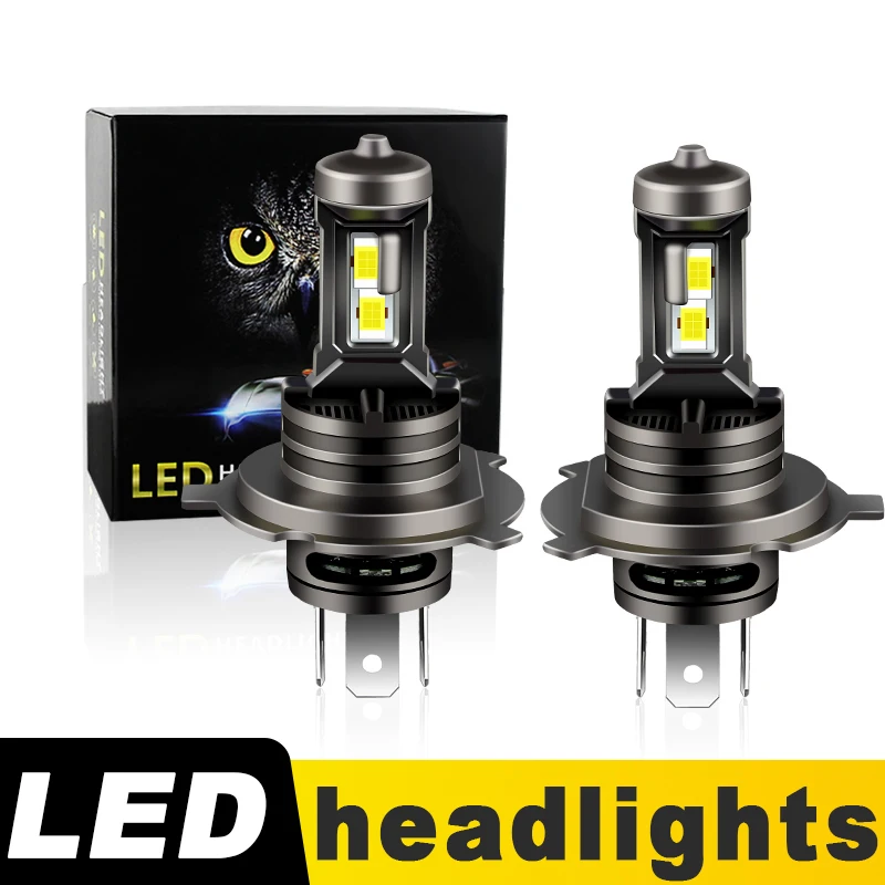 

2PCS High Power Canbus LED Headlight H4/9003/HB2, Hi/Lo High Low Beam Fog Light DRL Daytime Running Light White Car Lamps