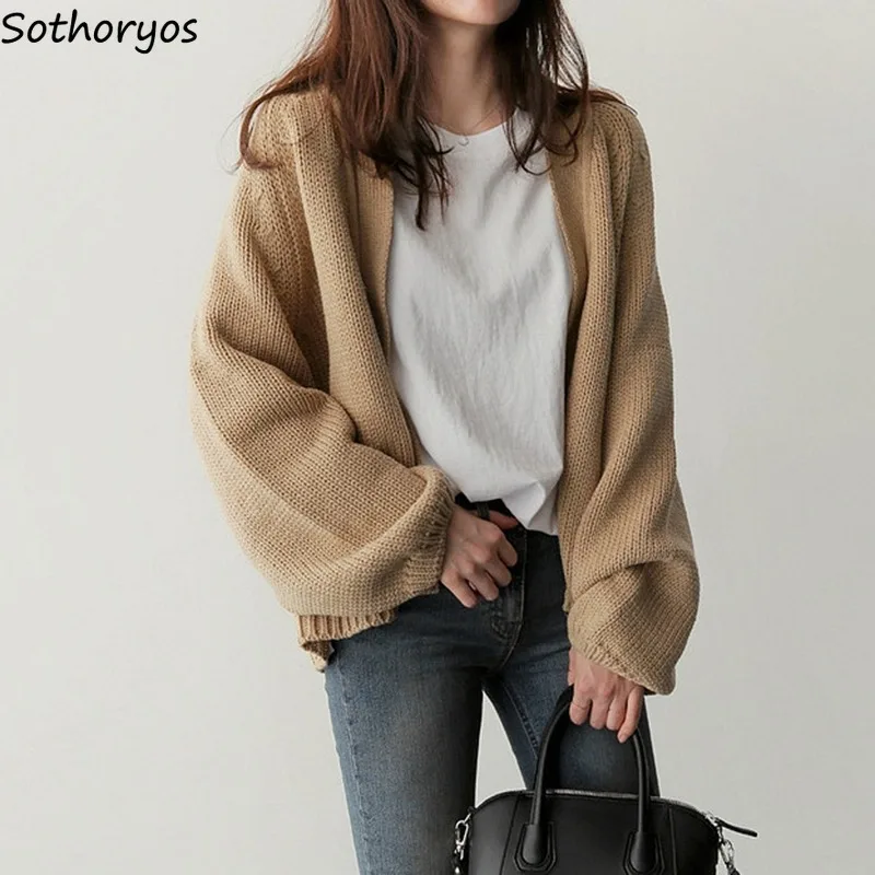 

Basic Cardigan Women Tender Tricot Knitwear Simple Solid Daily Spring Korean Fashion Prevalent Long Sleeve All-match Personality