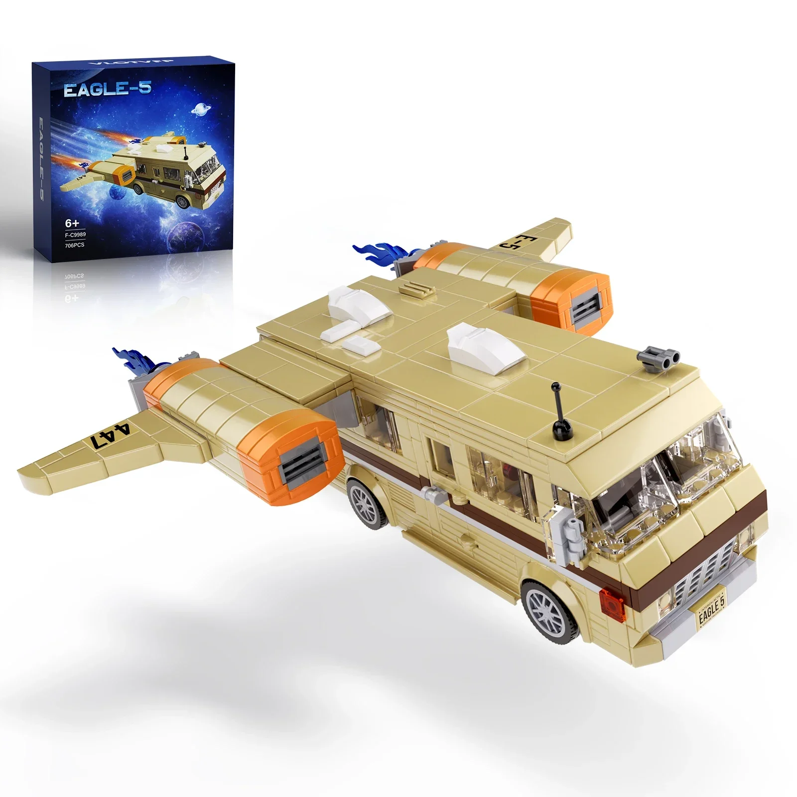 MOC Eagle 5 Spacecraft Building Bricks Set from Spaceballs Movie,Spaceship RV Car Model Toys Film Gifts (706 PCS)