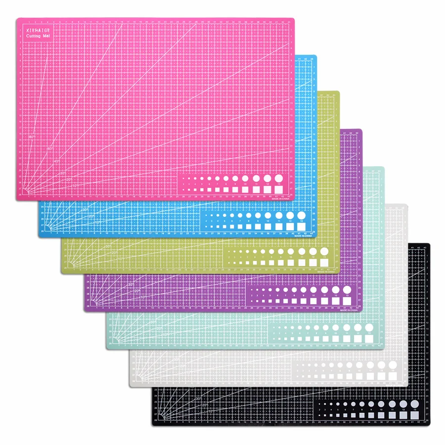 

Коврик для резки формата А3 (17,71x11,81 дюйма) — двусторонняя ПВХ-доска для шитья, квилтинга, работы с бумагой и глиной — защита для рабочего стола