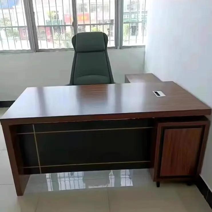 Office desk and chair manager table simple modern office bookcase combination