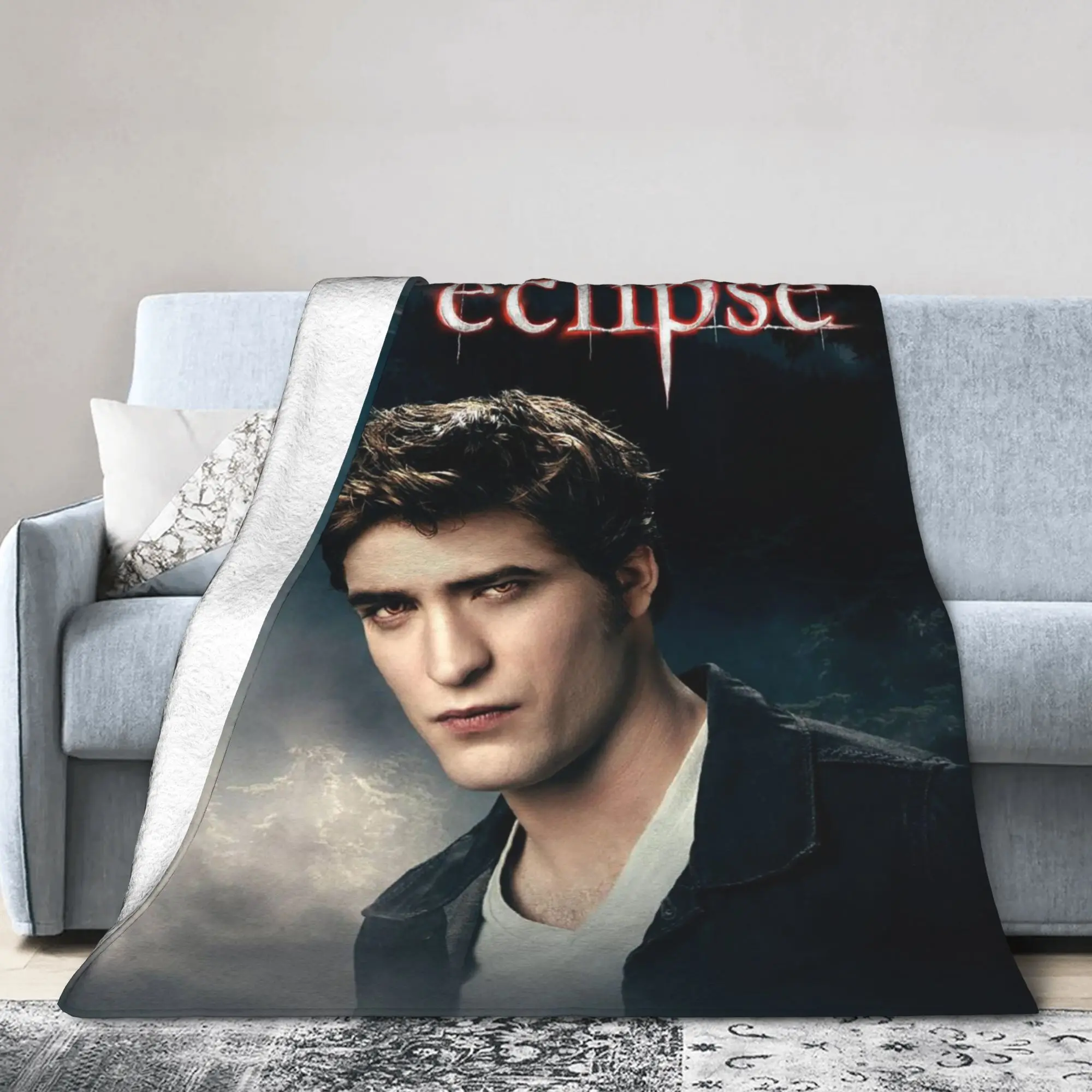 The Twilight Saga Eclipse Movie Blanket Flannel Edward  Multifunction Ultra-Soft Throw Blanket for Home Office Quilt