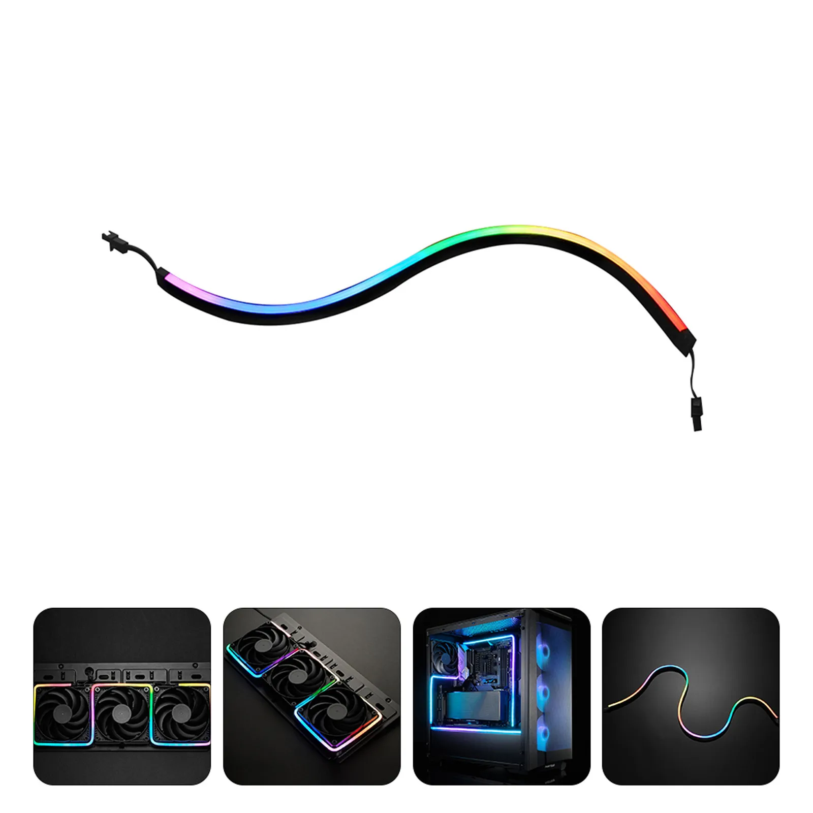 

1 шт. гибкая светодиодная лента ARGB для ПК, самоклеящаяся, для декоративной подсветки корпуса компьютера, с плавным сияющим эффектом