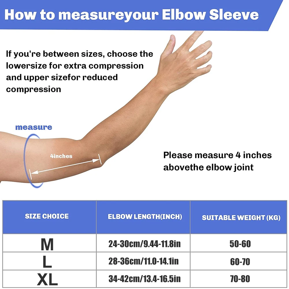 High Performance Elbow Compression Wrap For Sports Injury, Forearm Tendon Brace Pad For Golf Tennis Arthritis Weight Train
