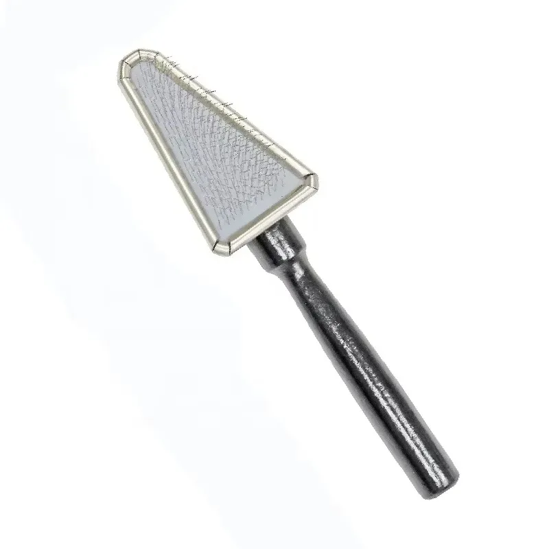 Triangular Slicker Brush Factory Wholesale Wood Handle Dog Pet Hair Grooming Tool Soft Gentle Triangular Slicker Brush