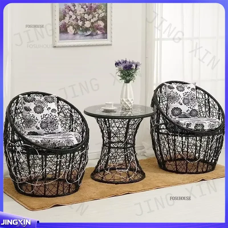 Custom for Rattan Garden Furniture Set 3 Piece Outdoor Patio Balcony Table and Chairs Wicker Bistro Set Weather Resistant