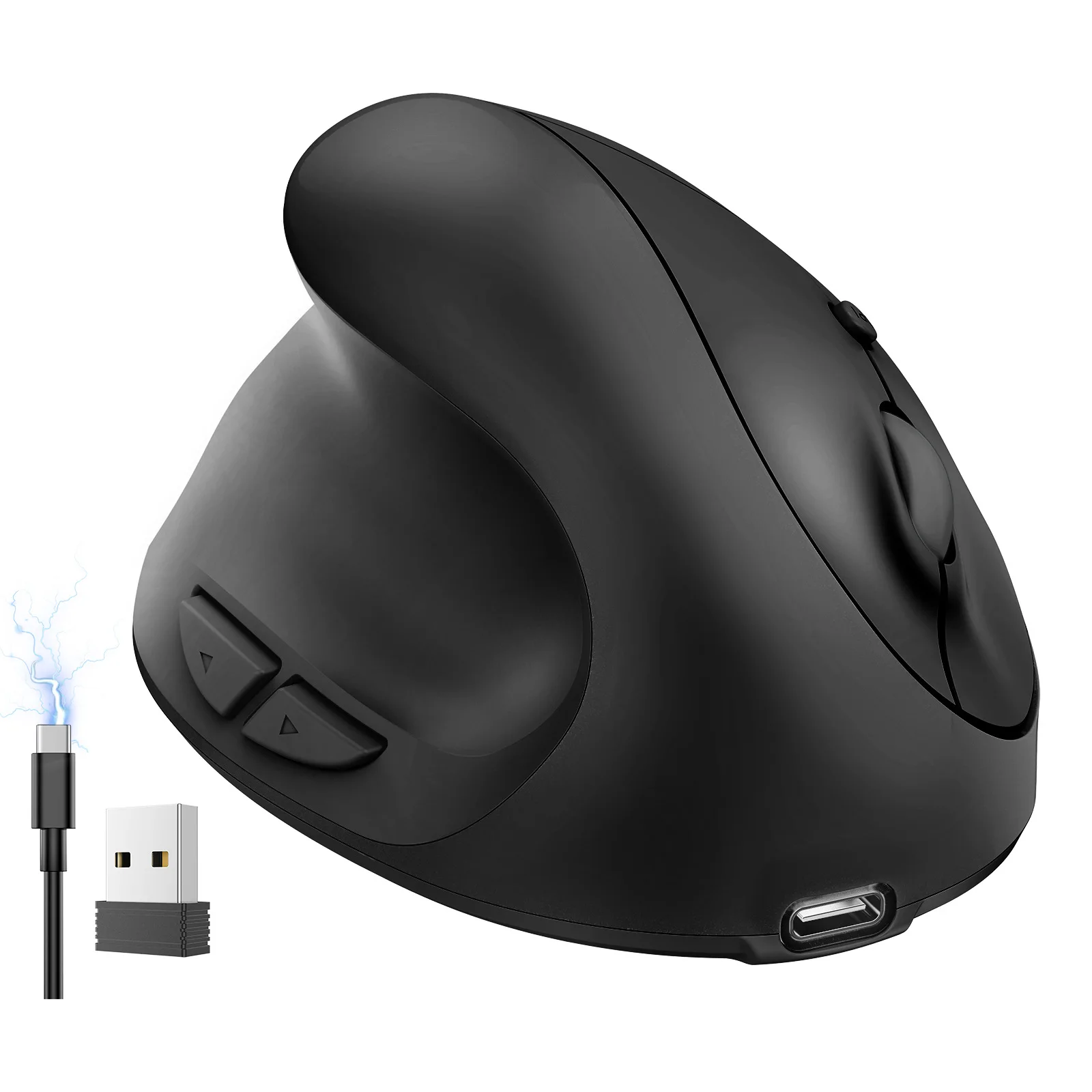 pink Silent 2.4G wireless mouse charging left-handed vertical ergonomic computer office vertical grip mouse