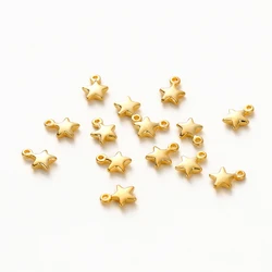 20Pcs 14K/18K Gold Color Plated Brass Star Shape Pendants 5x7mm Charms Pendant for DIY Necklace Jewelry Making Accessories