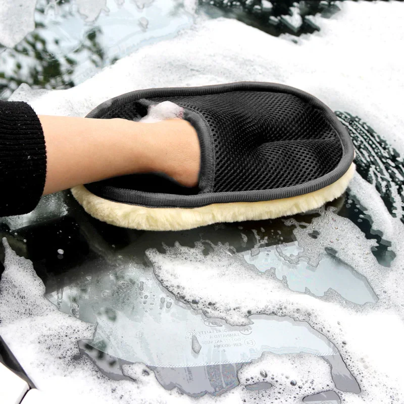 Microfiber Wool Soft Auto Car Washing Glove Cleaning Car Cleaning gloves Mitt Motorcycle Washer Care Car paint Wash care tools view 2