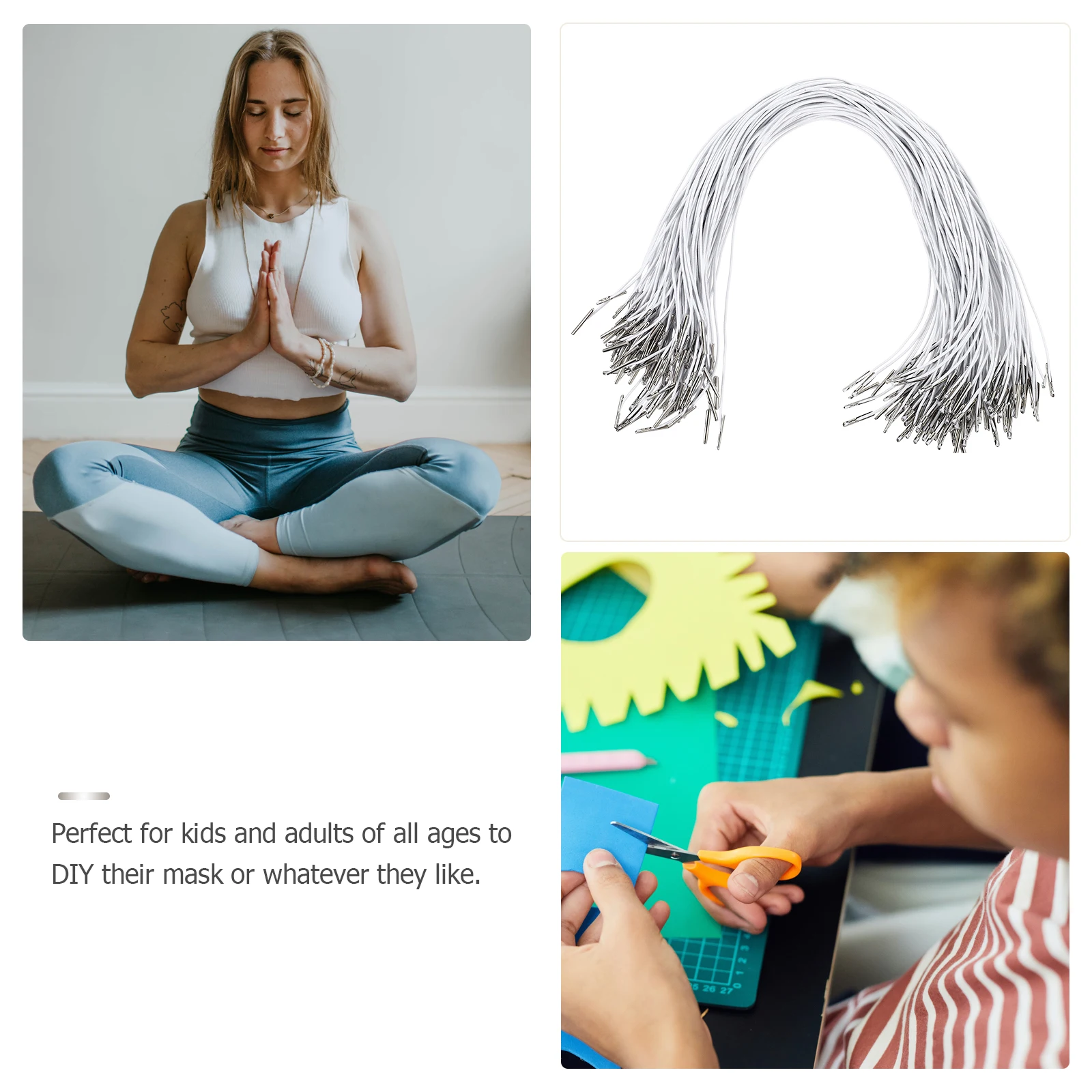 Elastic Cord String Barbed Metal Drawstring Stretch Sewing Ropes Band Barbs Rope Round Thread White Cords Loop Flat Hoodie Ear