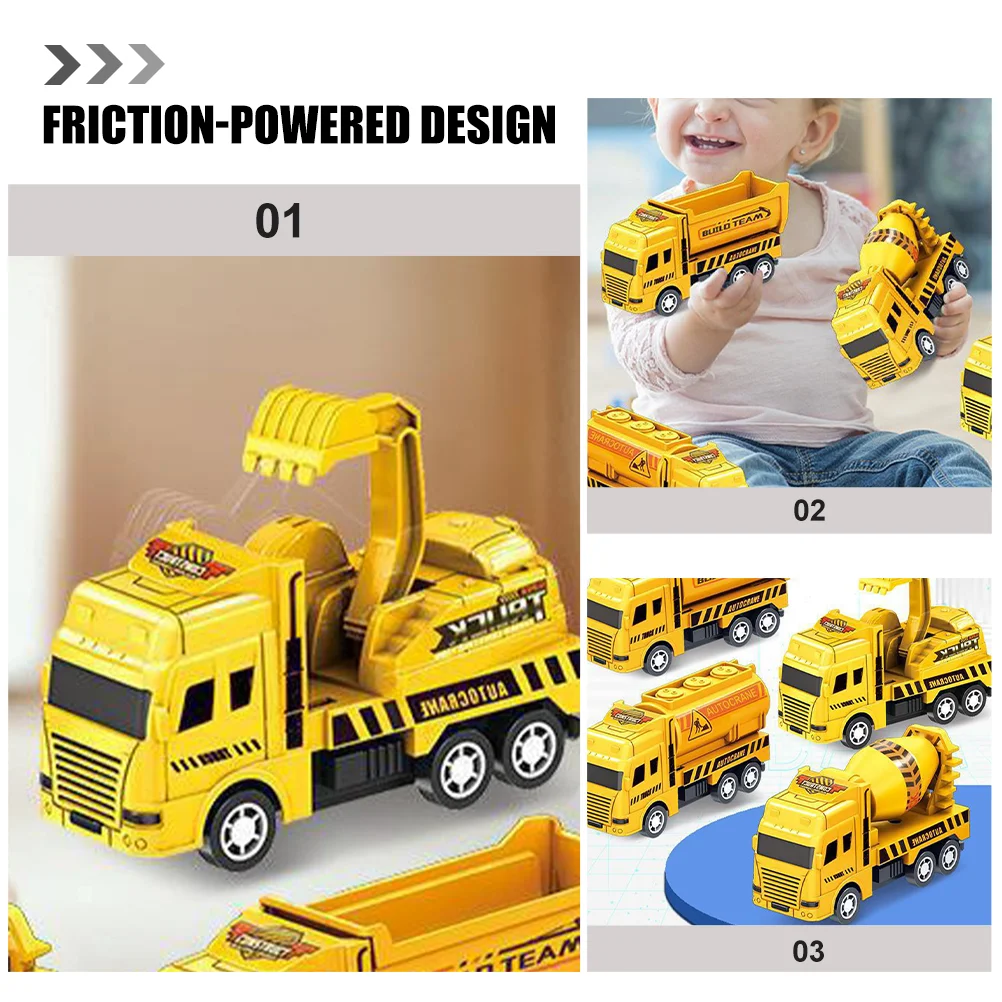 Pull Back Engineering Vehicle Small Construction Truck Model Toy Mini for Toddlers Toys