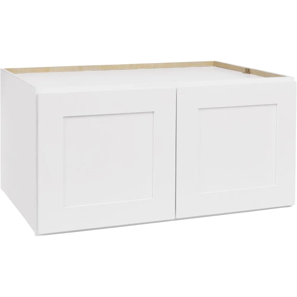 White Shaker Wall Cabinet - Ready to Assemble, Perfect for Kitchen, Laundry, and Bathroom Storage - 36”W x 24”H x 24”D