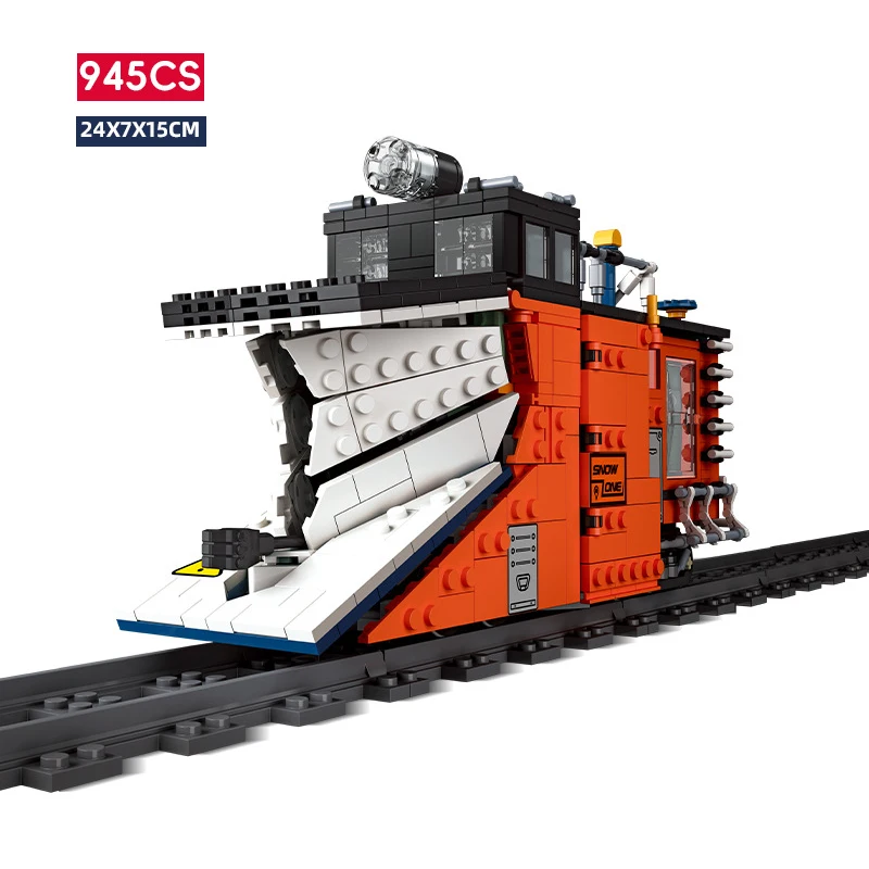 

Snow Shovel Train Building Blocks New Rail Car Model Bricks Toys Compatible With LEGO
