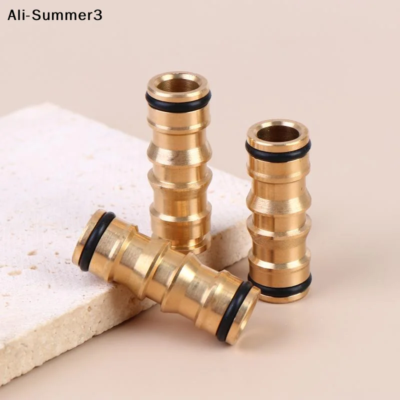 【Av3】1/2/3Pcs 2 Way Garden Brass Hose Connector Joiner Coupler Watering Water Pipe Tap Male Water Pipe Repair Extension Joints