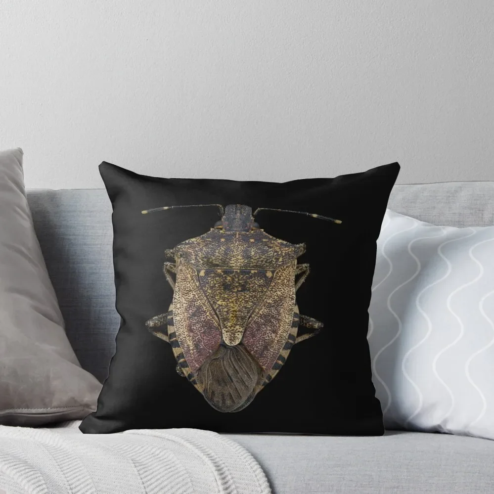 Brown Marmorated Stink Bug (Halyomorpha halys) Throw Pillow Cushions Decorative Cover For Living Room Pillow