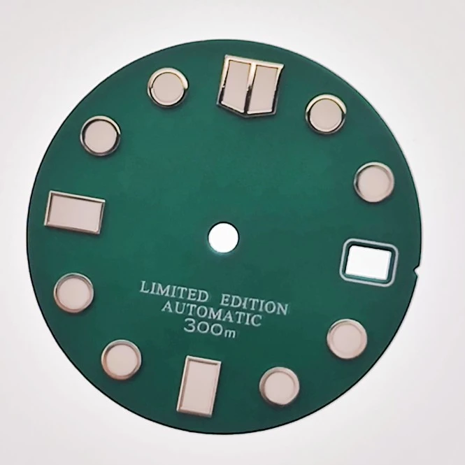 High Quality 28.5mm S Logo NH35 Dial SUB/SKX007 DIal Suitable For NH35/NH36 Movement Green Luminous NH35 Accessories