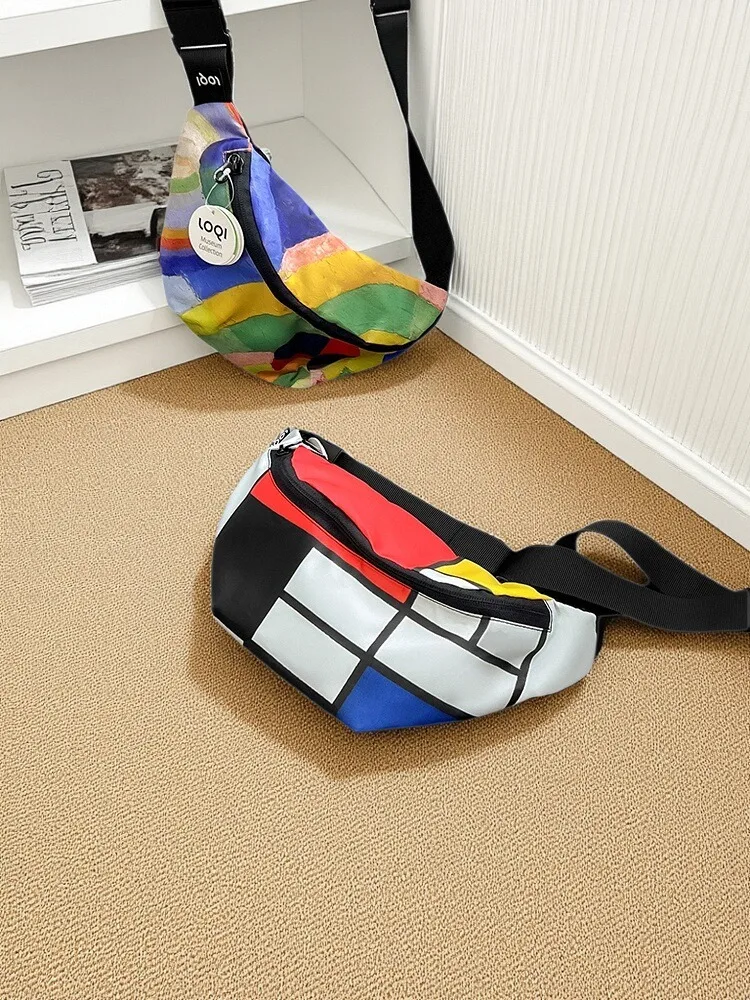 LOQI Art Street Style Zipper Chest Bag - alternate angle