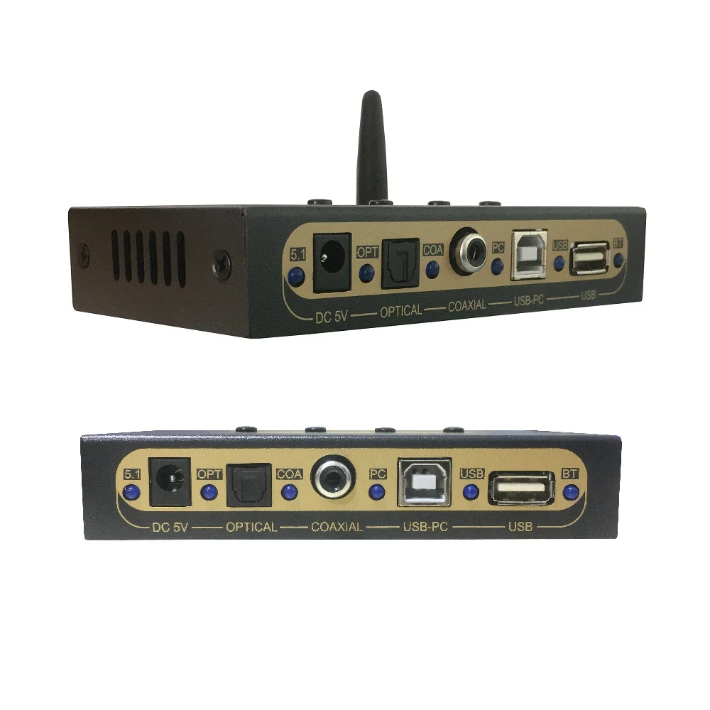 DTS 5.1 Audio Converter Decodificador SPDIF PC Coaxial Óptico USB Bluetooth para 5.1 SW CE SR SL FR FL 2CH Saída de Áudio para Amplificador
