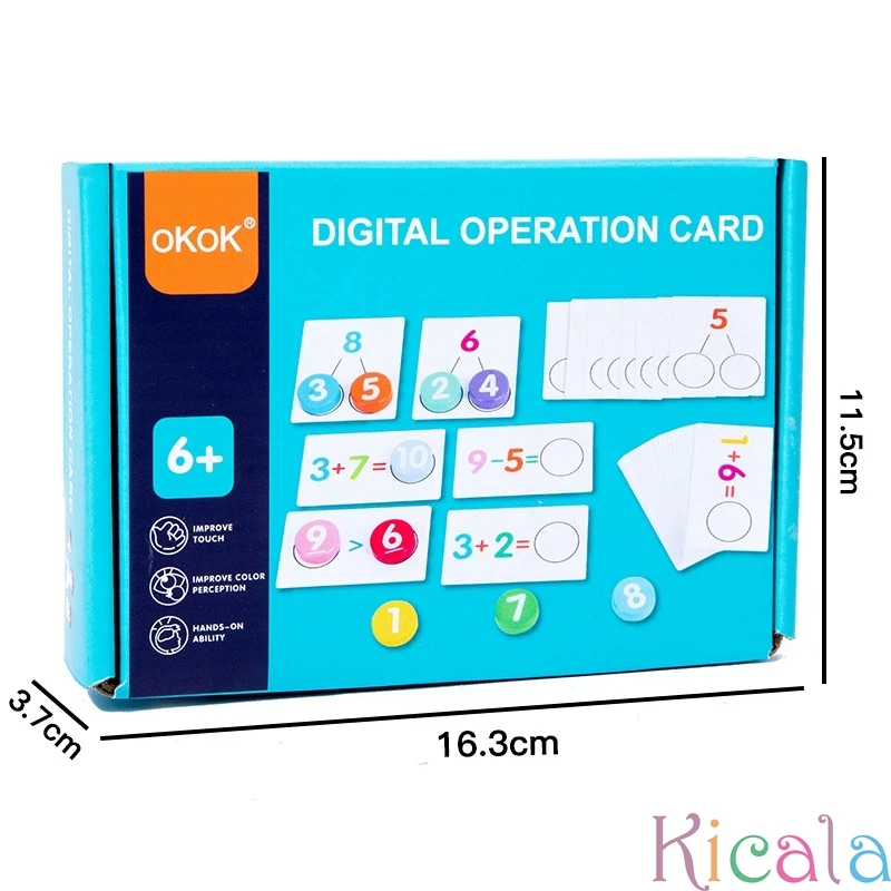 Cartes Flash de couleurs mélangées avec blocs de lecture en bois, carte d'opération numérique pour enfants d'âge préscolaire, activités d'apprentissage éducatif