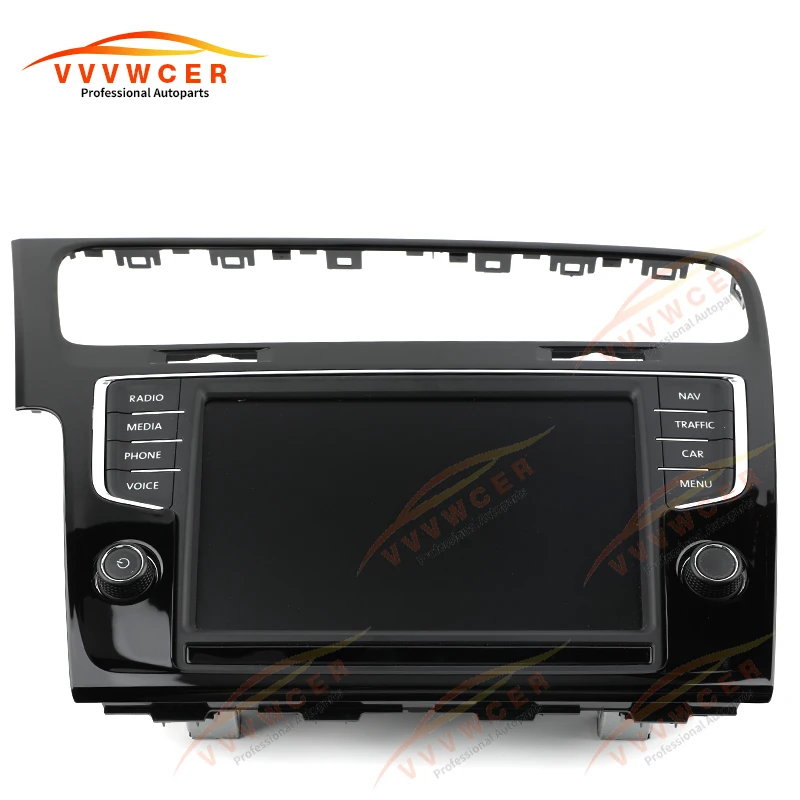 8inch MIB2 Radio Frame For VW Golf 7 MK7 Car Radio Screen Fascia for Volkswagen Mechanical Button Screen 2 Din image 5