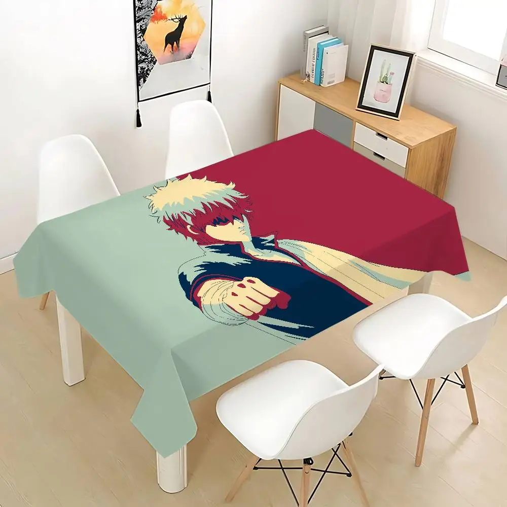 

Аниме Джин Тама скатерть скатерть водонепроницаемый маслостойкий пятностойкий протираемый прямоугольный стол для использования в помещении и на открытом воздухе