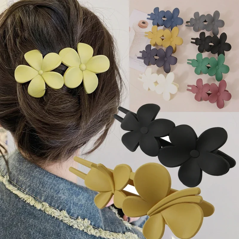 Women Hair Pin Black Korean Hair Clip Butterfly Flower Hair Claw Clip Large Duckbill Grab Clip Girls Hair Clips Hair Accessories