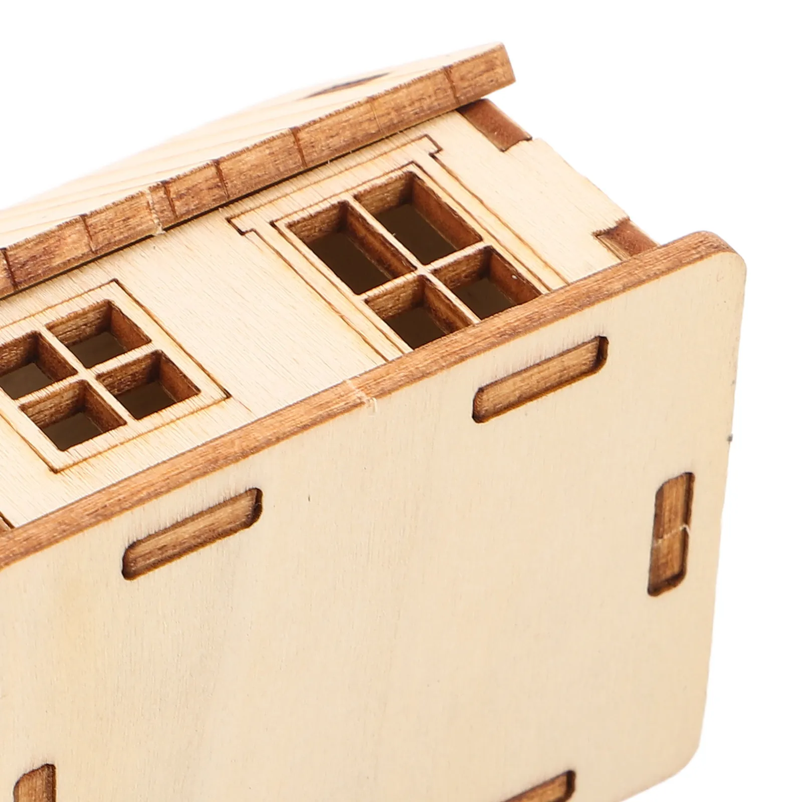 Maison miniature en bois de 2 pouces, puzzle 3D à peindre soi-même, cabane en bois vierge pour décoration de table de sable, maison en bois DIY