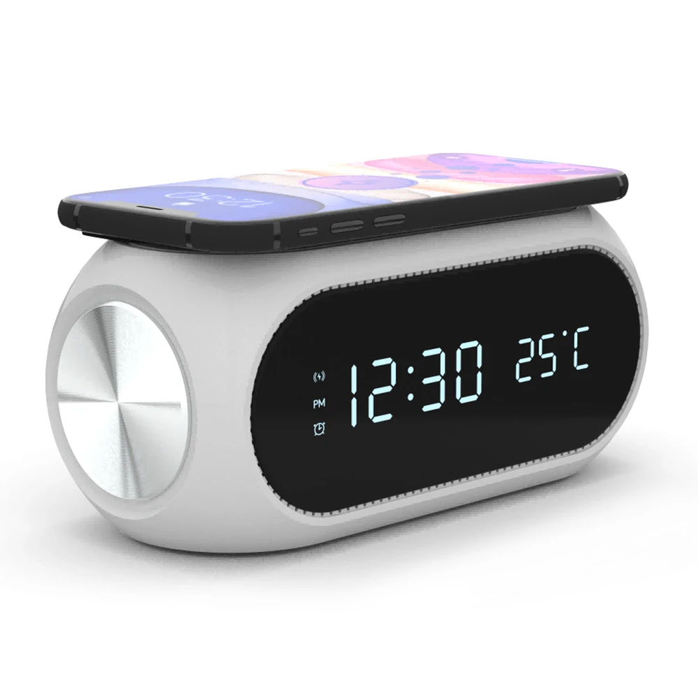 Temperature Date Display Digital Alarm Clock 15W Wireless Charger