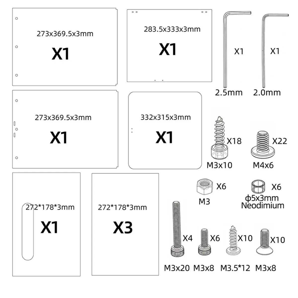 [VALUE PACK]For Adventurer AD5X 3D Printer Enclosure Kit Insulated and Dustproof PC Protective Cover Kit for AD5X