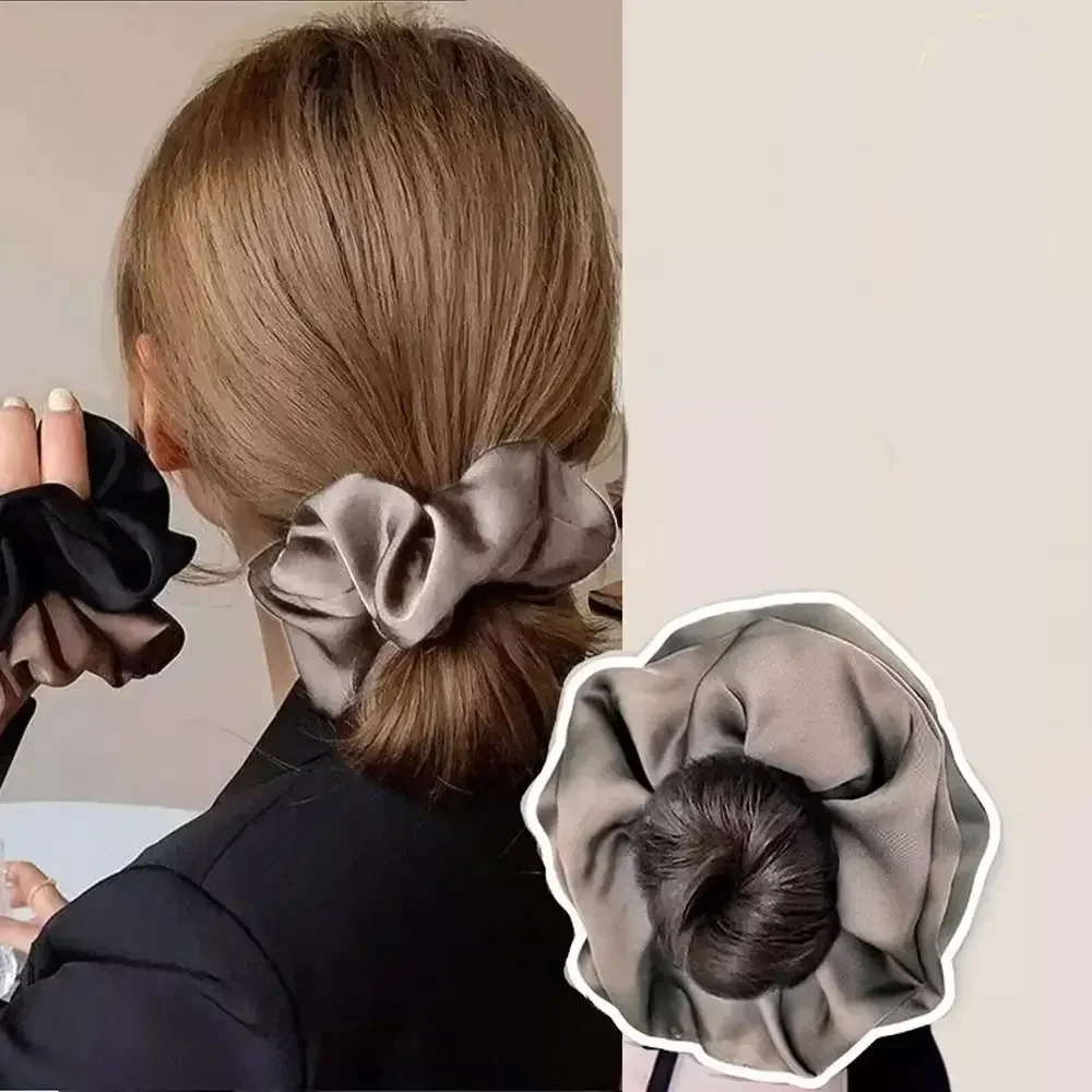 Synthetic Women Low-tied Flower Bud Band Grabber Wig Natural Simulation Lazy Ponytail Hair Extension