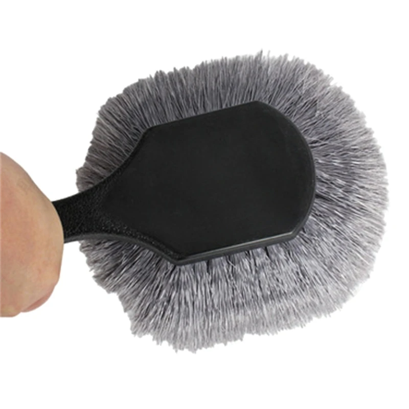 แบบพกพาล้อและแปรงยางสำหรับรถยนต์สำหรับขอบ Soft Bristle แปรงล้างรถทำความสะอาดยางและเผยแพร่สิ่งสกปรก & แผนที่สิ่งสกปรก Handle