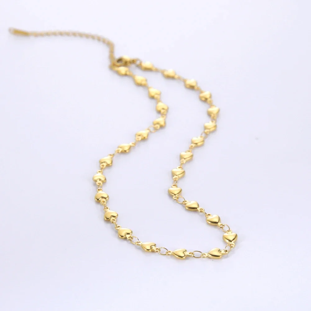 Skyrim Summer Stainless Steel Heart Chain Necklace for Women Silver Color Choker Necklaces Fashion Party Jewelry Gift