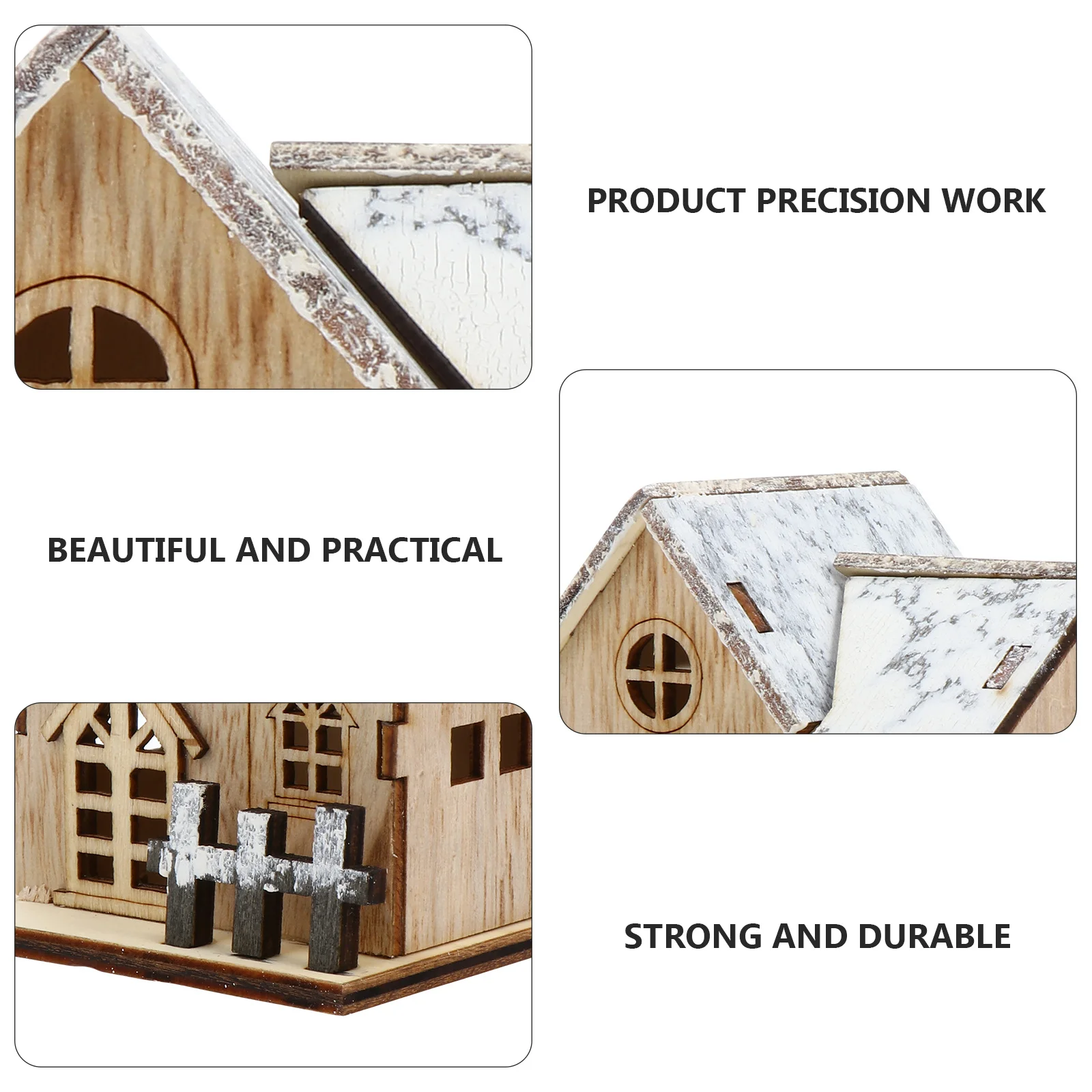 

1Pcs Xmas Luminous Wooden House Creative Desktop Decoration Meticulous Workmanship for Home Office Bedroom