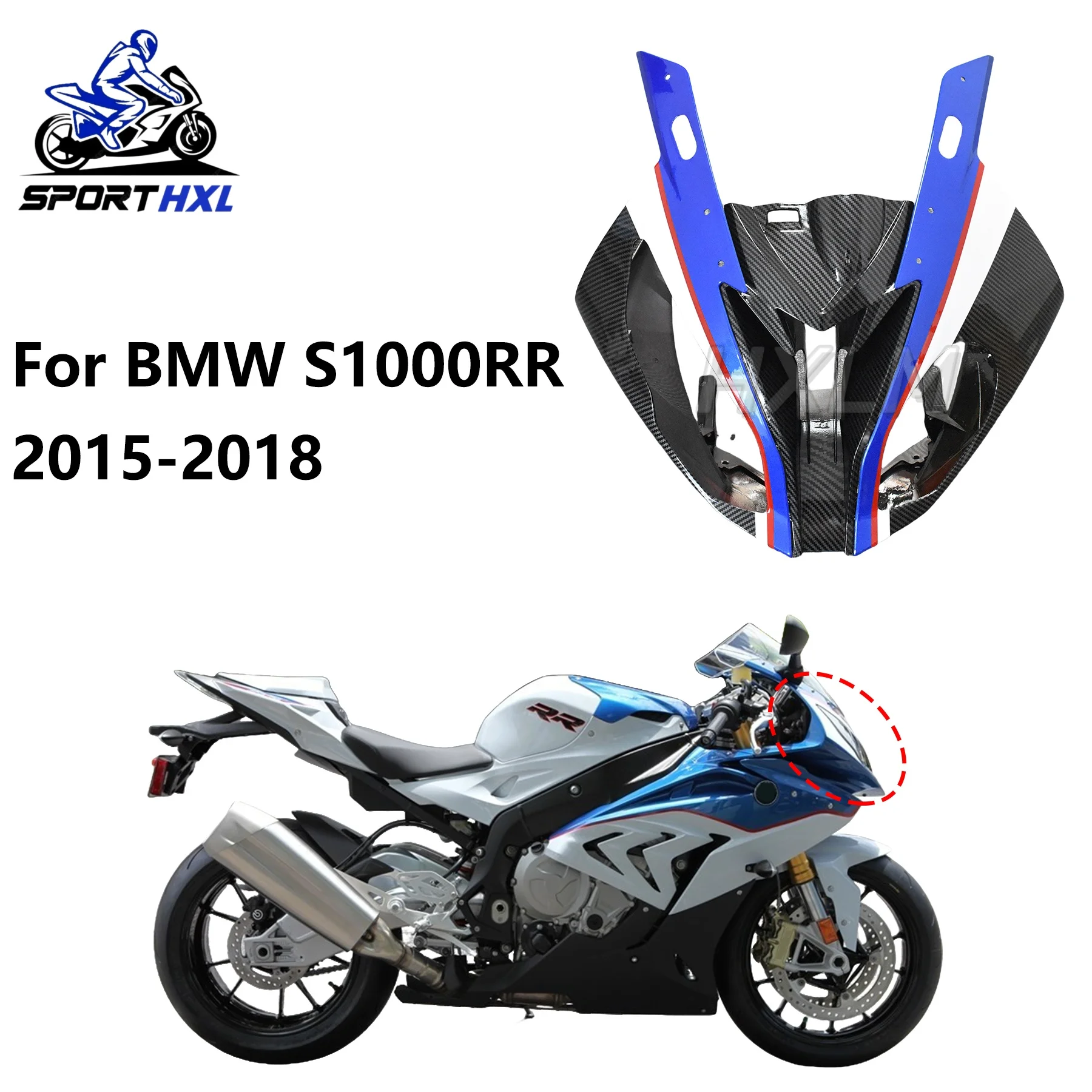 Front Fairing Cap Headlight Deflector Cover Front Upper Nose Cover Guard Vent For BMW S1000RR S1000 RR 2015 2016 2017 2018