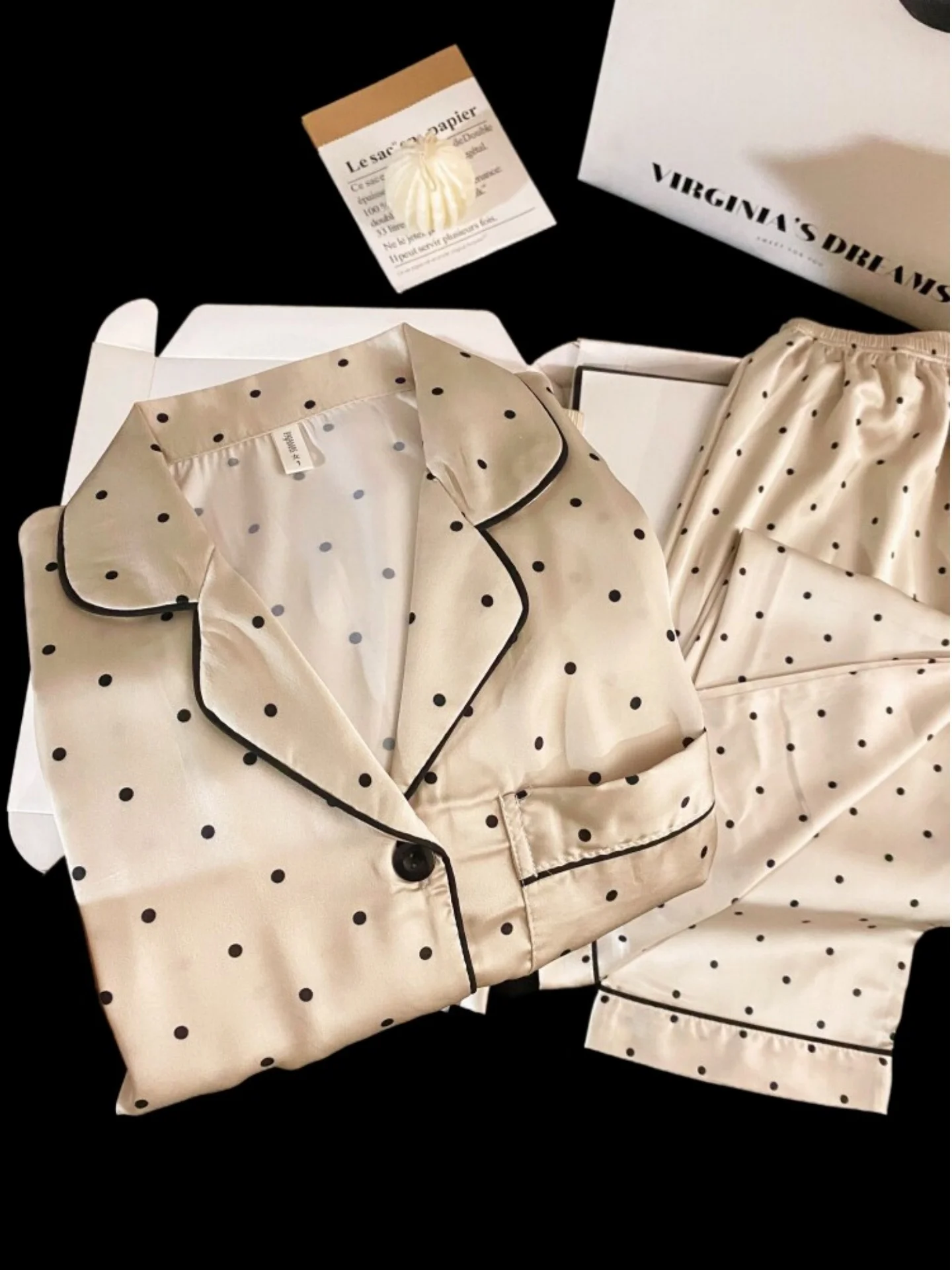 gpjp-set-pigiama-tre-pezzi-a-pois-semplici-da-donna-maniche-corte-in-seta-ghiaccio-sottile-abbigliamento-da-casa-collezione-primavera-estate