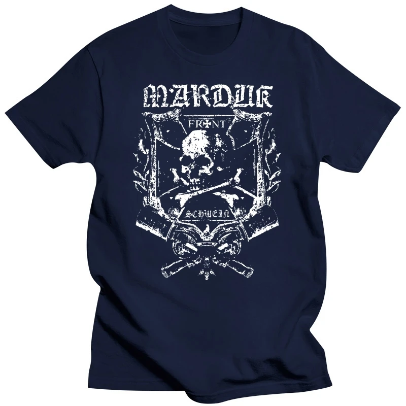 MARDUK 'Frontschwein Shield' T-SHIRT - Nuevo y Oficial Men Short Sleeves T Shirt Top Tee Basic Tops 100% Cotton